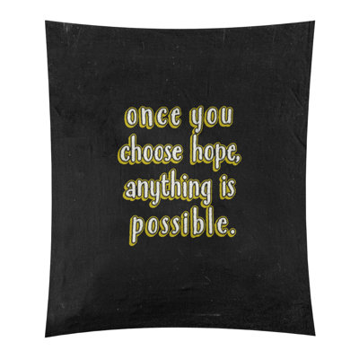 Tapisserie tableau noir en polyester, citation d’espoir