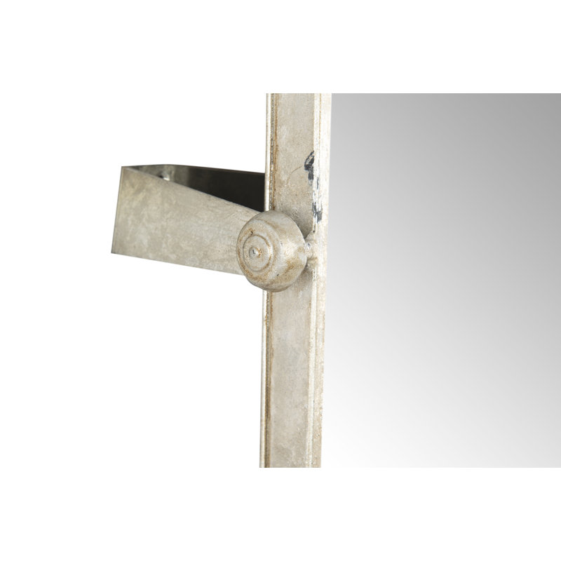 Metal Framed Pivoting Wall Mirror, Silver