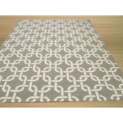 Sloane Cozy Grey Gray Flatweave Ivory Transitional Geometric Wool Area Rug