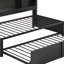 Lit de jour en métal avec couchette, tablettes et ports USB-462466831