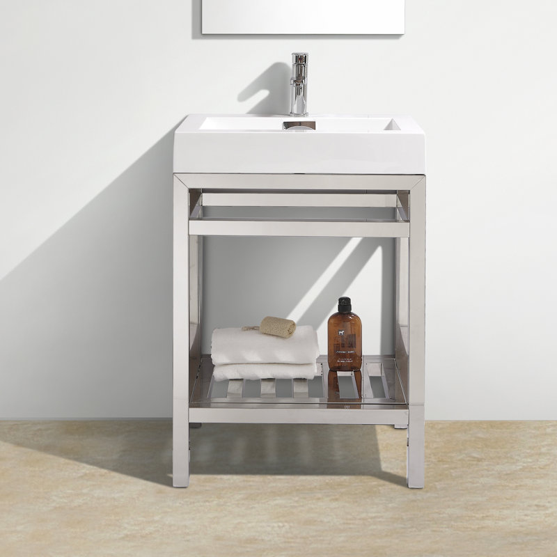 Ensemble de meuble-lavabo simple 24 po Halesowen, Chrome