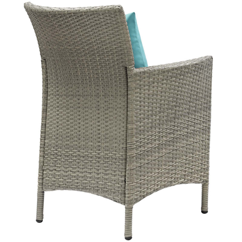 Fauteuil de patio extérieur en rotin et osier Conduit par Modway, Turquoise