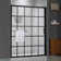 Cyrus 60"W x 72"H Single Sliding Aluminum Framed Black-Grid Shower Door with Heat Soaking Process and Protective Coating Treatment