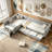 L-shape Upholstered Double Twin Size Daybed with Trundle and Drawer-128934838