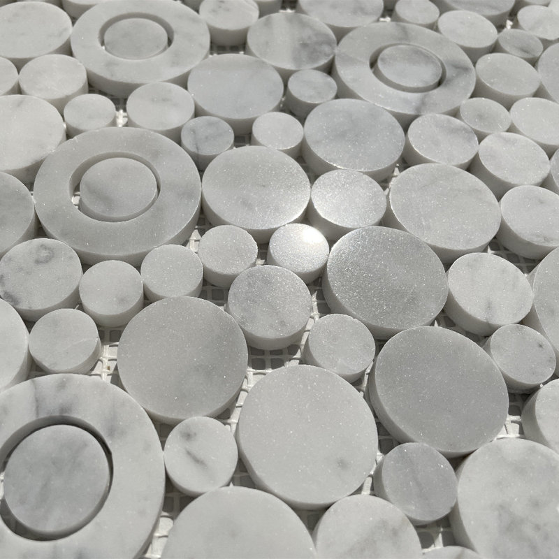12" x 12" Marble Penny Round Mosaic Floor Use Tile