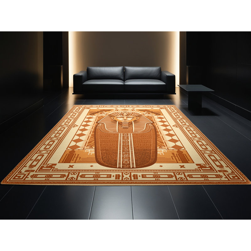 Tapis oriental traditionnel Bergland lavable à la machine en brun - Reliure brun clair, 2 pi x 3 pi