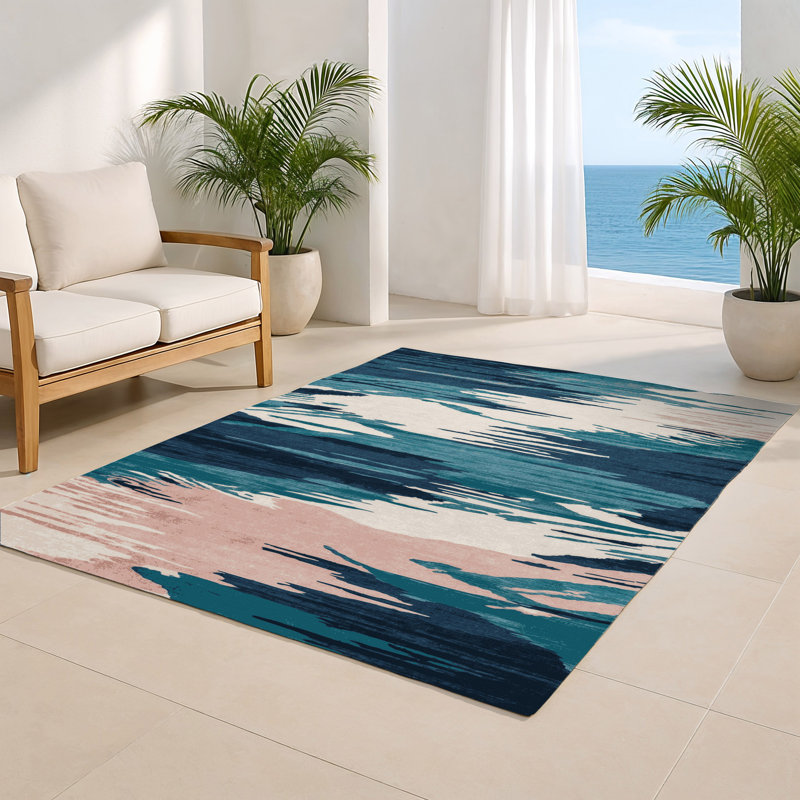 Watercolor Gray Indoor and Outdoor Area Rug, Rectangle 2' x 3'