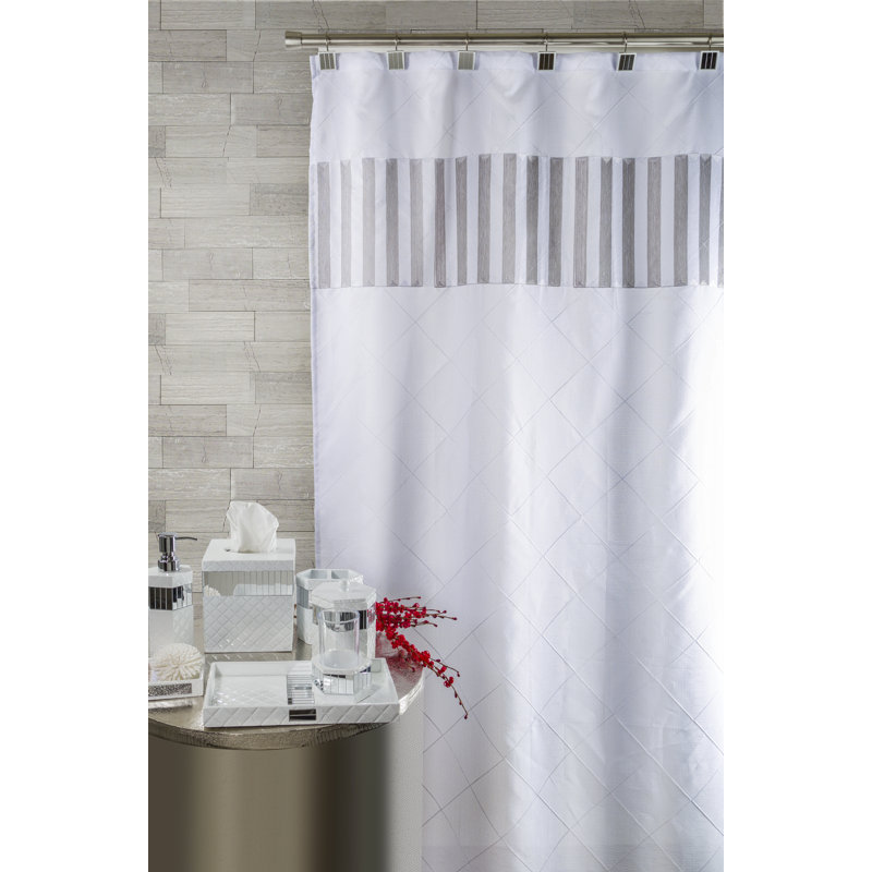 Rideau de douche simple matelassé à miroir décoratif