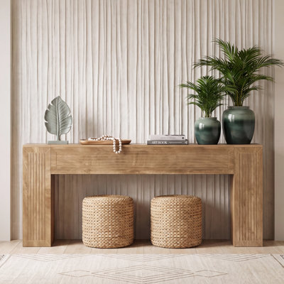 78.74'' Extra Long Console Table, Narrow Long Entryway Table, Modern Farmhouse Behind Couch Table with Fluted Legs for Living Room, Hallway