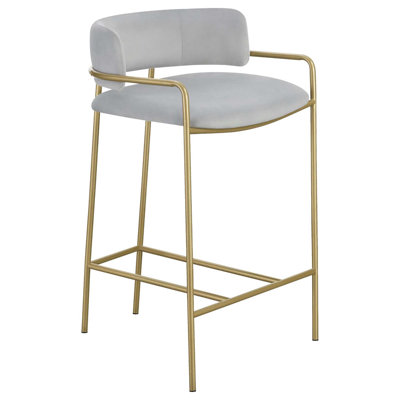 Tabouret à dossier bas rembourré