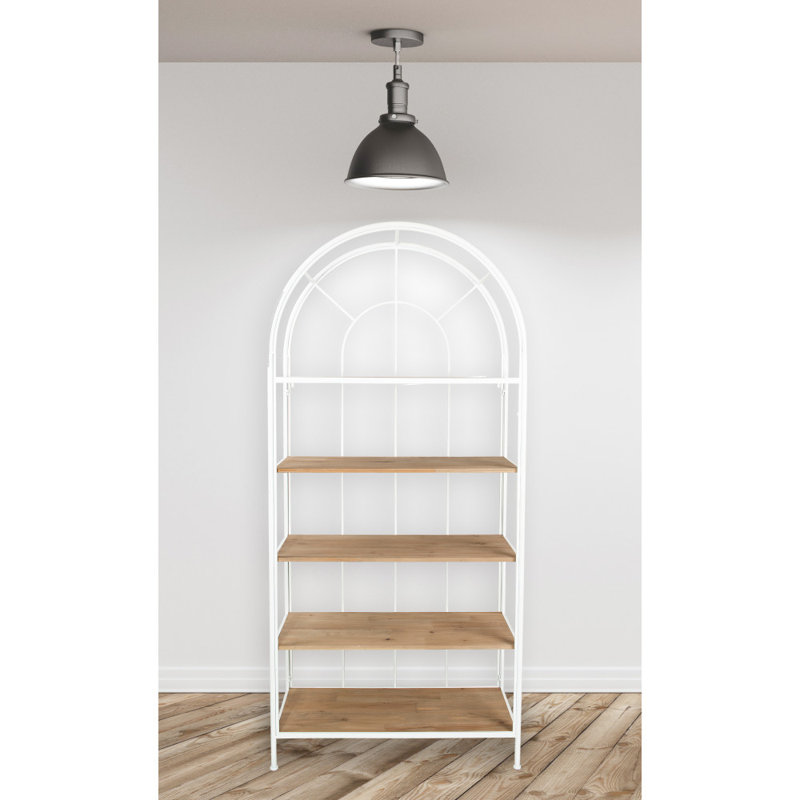 Saito 37" Stainless Steel Standard Bookcases, White