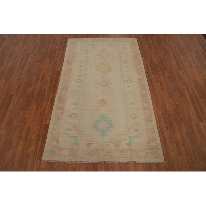 Tapis kilim en laine tissé à la main Earth Tones 5 x 8