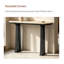 Table d'appoint décorative contemporaine en matériaux mixtes avec plateau en travertin pour l'entrée de la maison-133349156-133349159-133349160