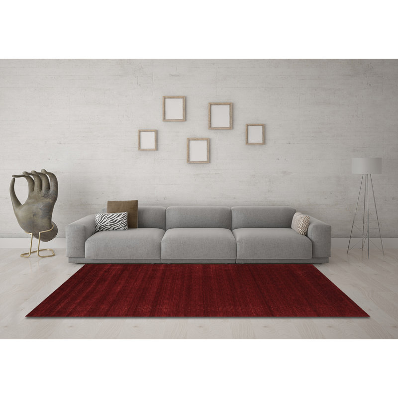 Tapis contemporains brun lavable à la machine 2654, Rond 6 pi
