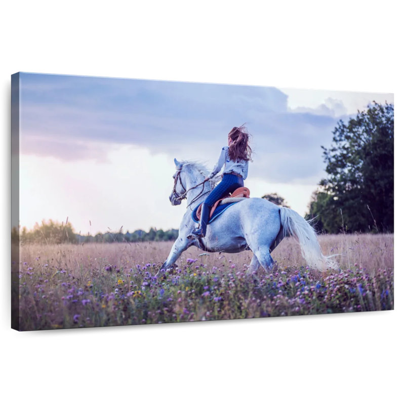 Mehar Girl On Horseback, 8" H x 12" W