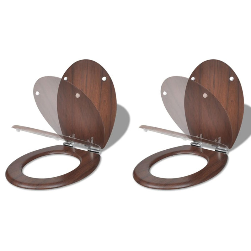 Eliel Soft Close Round Standard Toilet Seat, Brown