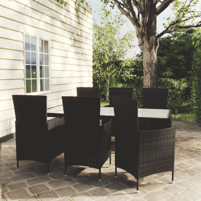 6 - Person Patio Dining Set with Rectangular Table , Cushions Included