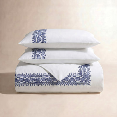 Embroidered Cotton Duvet Cover Set