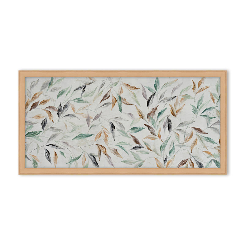 Nature Inspired "Kaleidoscope Fall" Canvas Wall Art By , 12" H x 24" W, Framed Matted Print, Brown