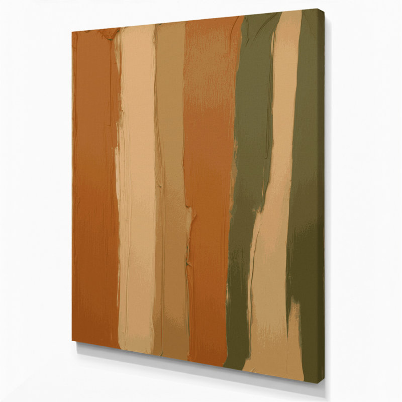 Abstrait couleur champ 64, art mural sur toile brune, H 36 po x l 24 po