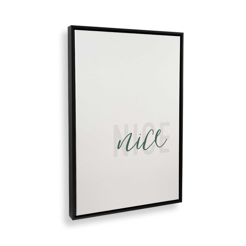 «Nice Holiday Typographie», reproduction d'art sur toile, Cadre noir, H 36,75 po x l 24,75 po x P 1,75 po