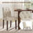 Parsons Tufted Dining Chairs, Diamond Button High Back Fabric Cushion, Solid Rubberwood Legs-129678034