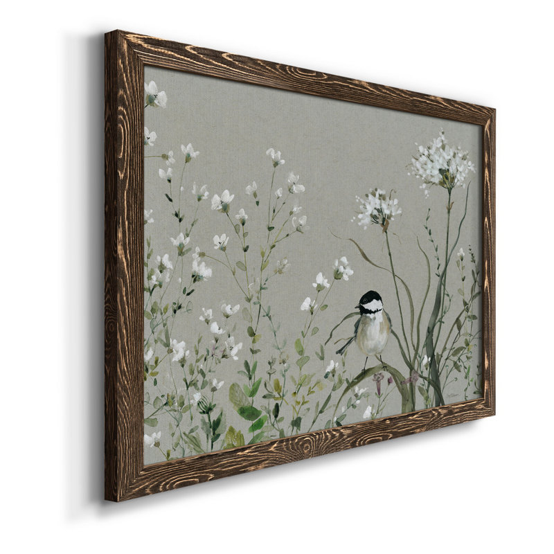 Bouquet de Grace Meadow II - peinture sur toile encadrée, H 37,5 po x l 27,5 po x P 1,5 po, Noyer
