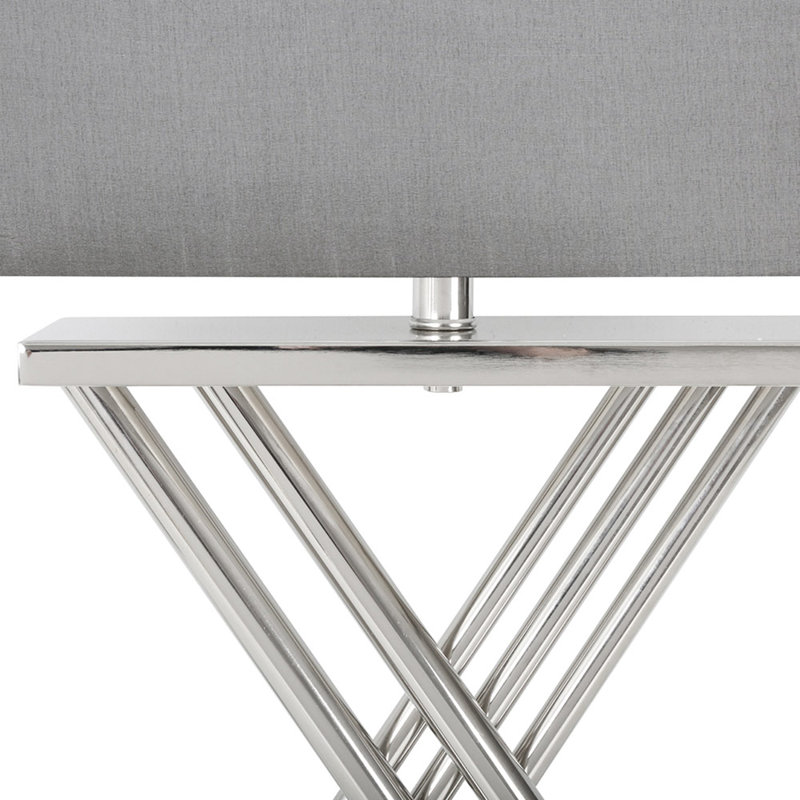 Bessemer Luxury Table Lamps, Bedside Buffet Lamp with Metal Base and Linen Shade, Grey