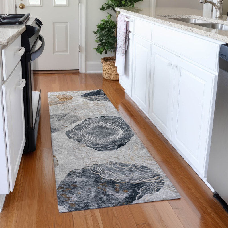Premium Machine Washable Mehara AMF1686 Geometric Rug, Runner 2'3" x 7'6"