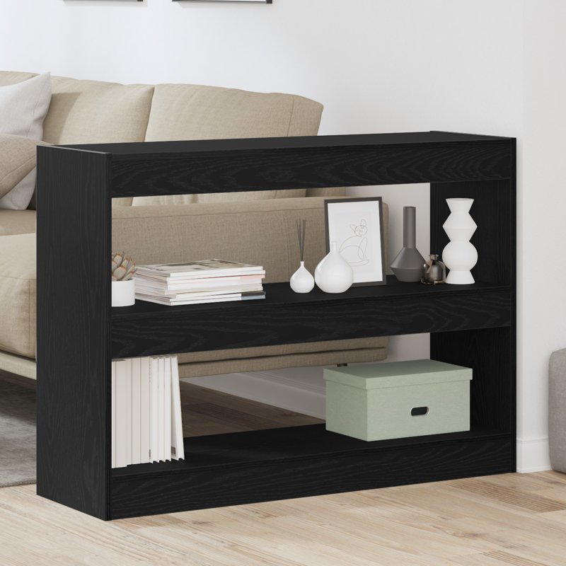 Book Cabinet Bookcase, Black Oak, (2 Shelves) 71.5cmH x 100cmW x 30cmD