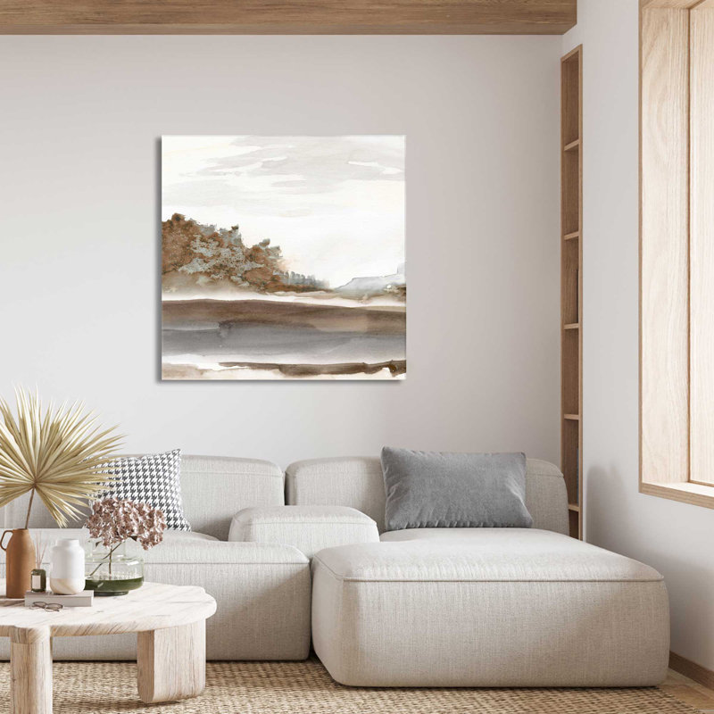 «Mountain Time» par Carol Robinson - Peinture, L 18 po x H 18 po, Toile tendue