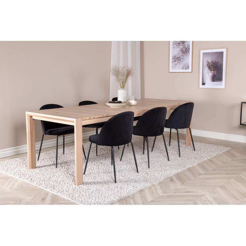 Areather Extendable Dining Set, White Washed, White Washed