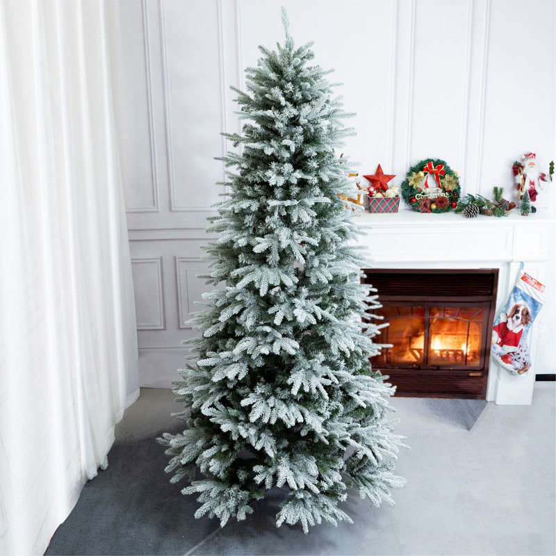 Sapin de Noël floqué / givré Valentina, 6'