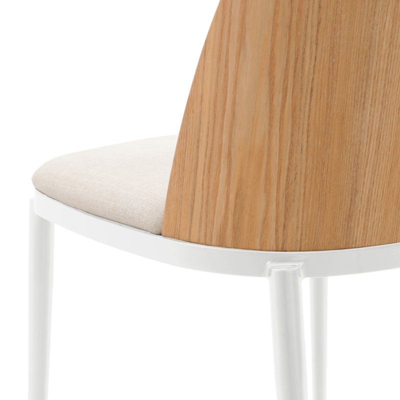 Kelce Full Back Side Chair, Bois naturel / beige, Ensemble de 2
