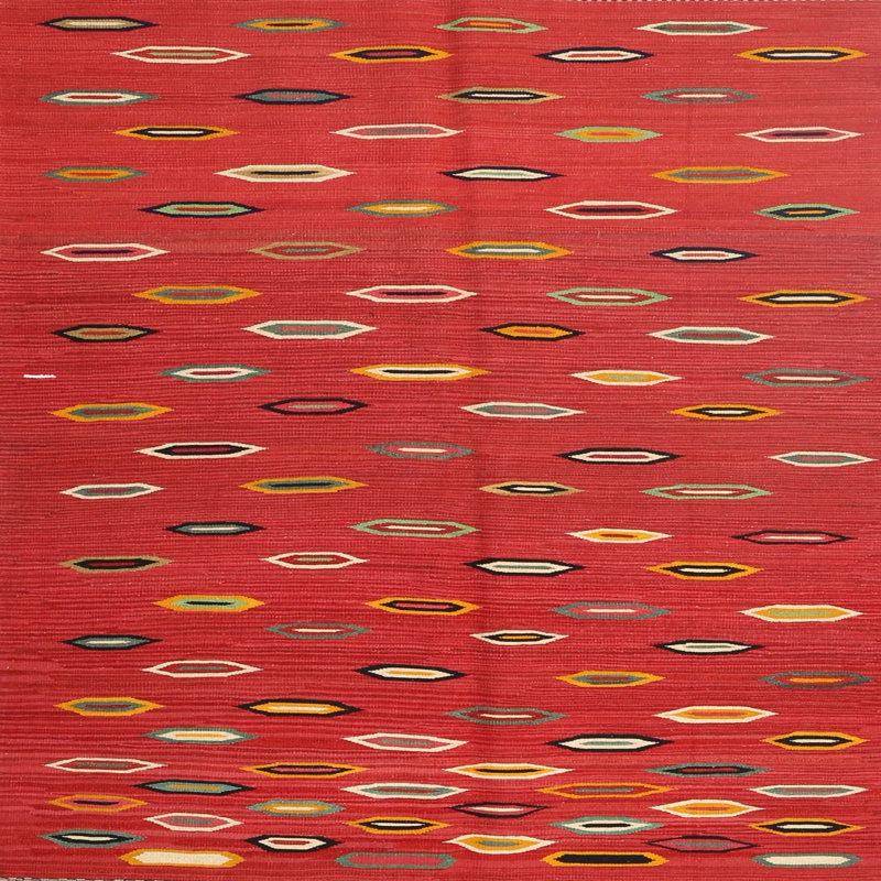 Tapis de zone rouge contemporaine, Carré 3 pi