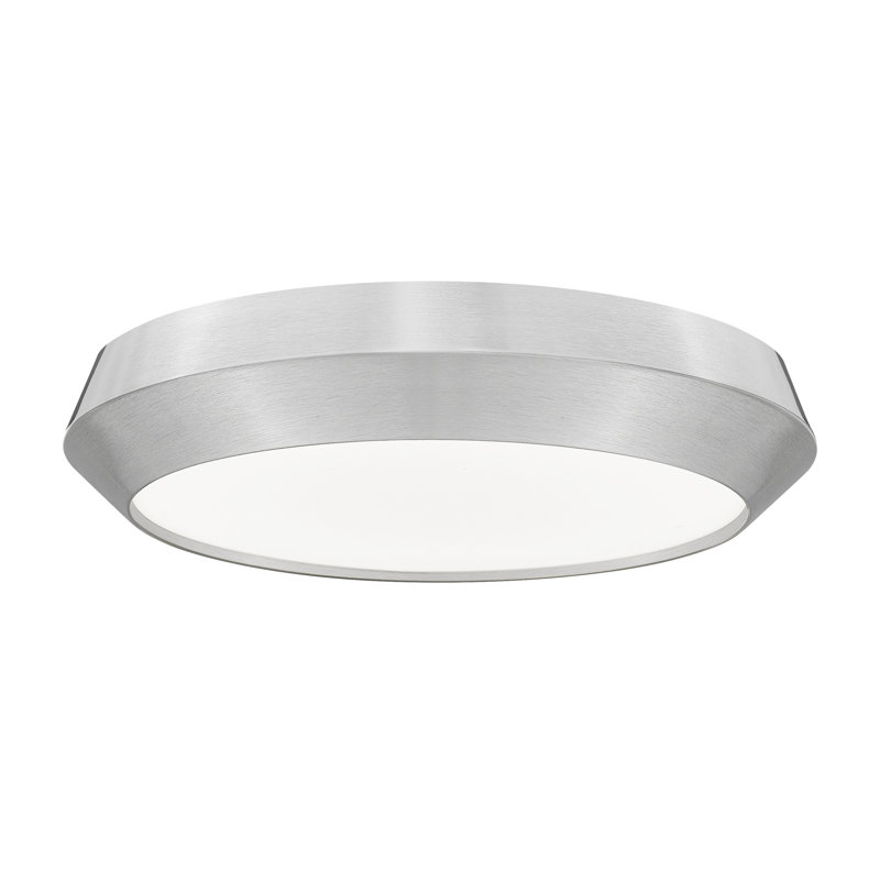 Plafonnier encastré 1 lumière en nickel brossé 16 po Grenshaw, Nickel brossé