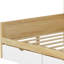 Lit de jour en L Space avec sept armoires de rangement, bureau, bibliothèque intégrée, design, naturel et blanc, simple