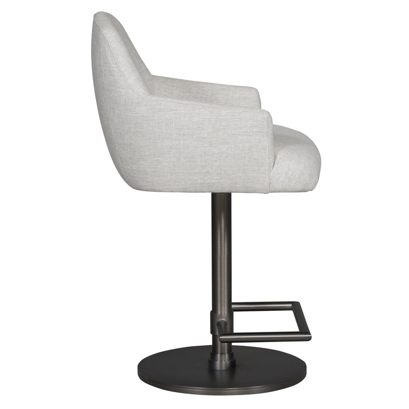 Weldon Swivel Upholstered Stool with Metal Frame, Polyester Blend-Tarbee Dove
