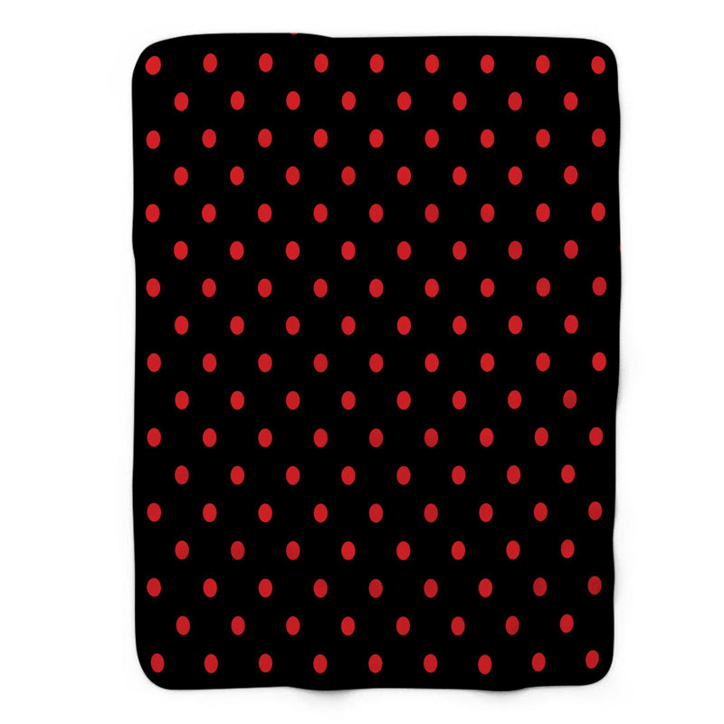 Pois rouges - couverture sherpa 1 pièce de qualité supérieure 0162, L 60 po x L 80 po