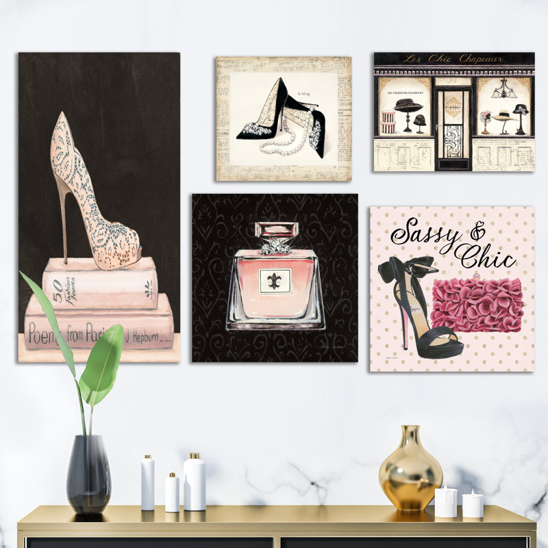 « glam style collection », ensemble de 5 reproductions sur toiles