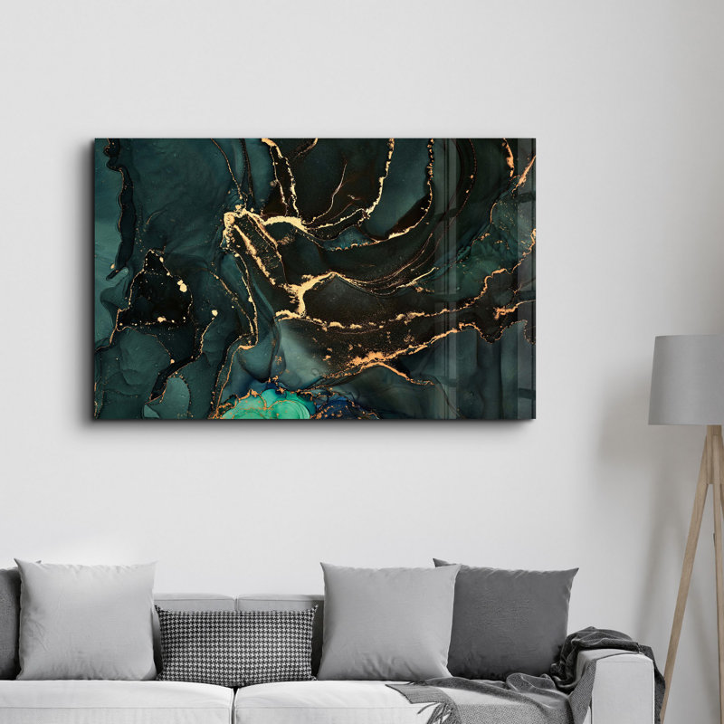 Élégante peinture murale en verre trempé de 13,8 po x 21,7 po | 100% verre trempé, épaisseur: 0,16 pouce | Imprimé UV pour des couleurs éclatantes | Parfait pour la décoration intérieure, le salon et les espaces de bureau