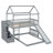 Twin Over Twin Bunk Bed with Two Drawers and Slide, House Bed with Slide-608482852
