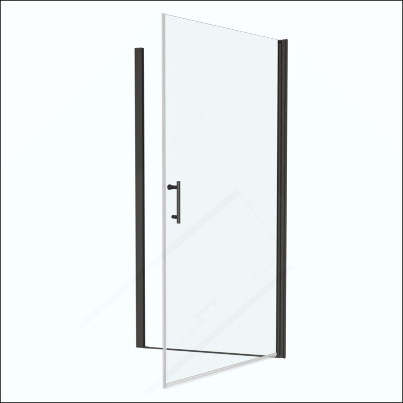 Ajustement, porte de douche pivotante universelle, ouverte à l'extérieur, avec verre trempé