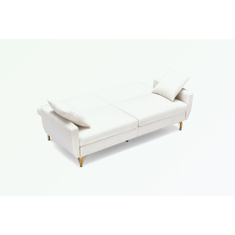  Bertan Upholstered Convertible Sofa, White Foam
