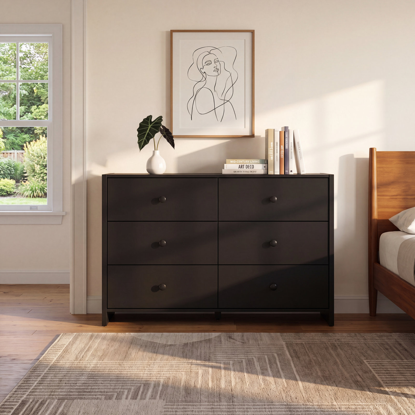 Storkcraft Calabasas 6 Drawer Double Dresser, Black
