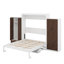 Lit escamotable double pleine grandeur avec placard, tiroirs et table