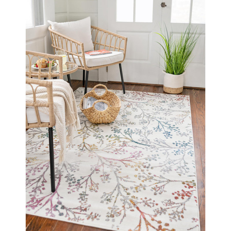 Floral Indoor Rug, Rectangle 2' x 3'