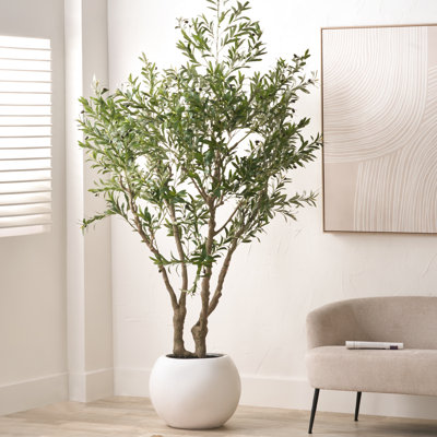 250cm Faux Tree in Cement Pot