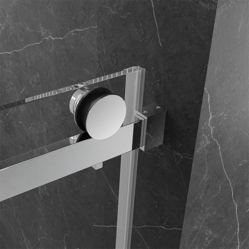 Cabine de douche rectangulaire sans cadre l 76 po x P 60 po x H 60 po, Chrome