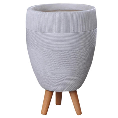 Multi-Directional Striped Egg Planter with Feet